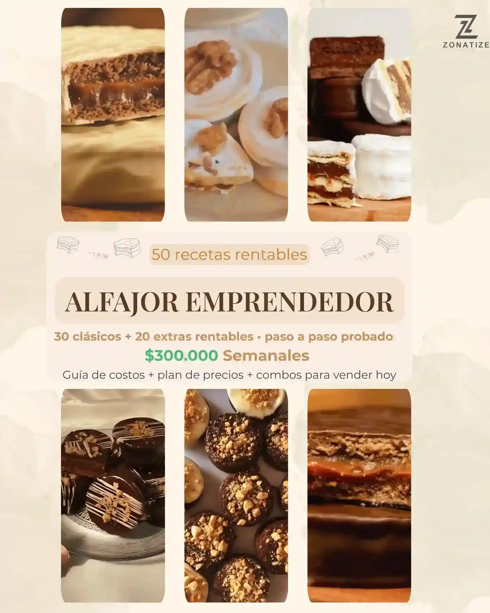 Alfajor Emprendedor© 30 recetas +20 recetas de regalo | Zonatize™ - Zonatize